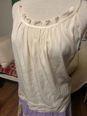Diane Von Furstenberg Cream Pleated Silk Camisole